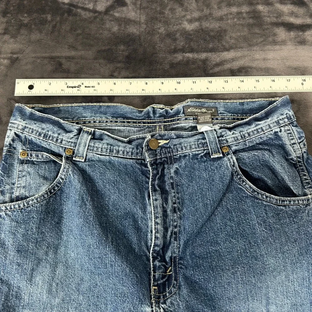 Eddie Bauer Carpenter Jeans Mens 34x32 Blue Denim Workwear Utility Pants